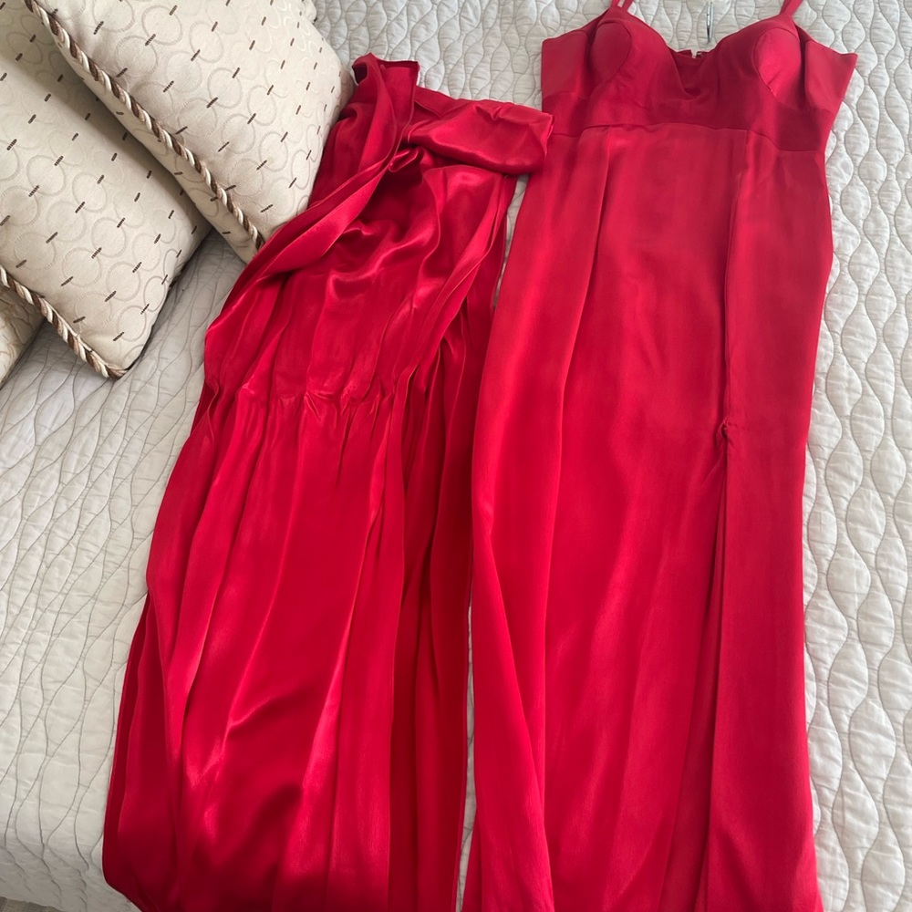 Full length glamour dress with long matching wrap
